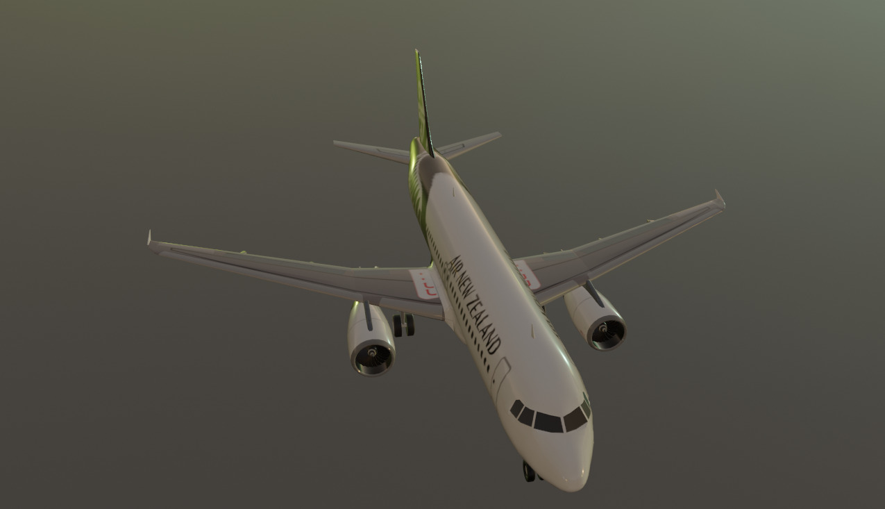 Air New Zealand Airbus a320-232 low poly 3D Model Low-poly 3D model_10