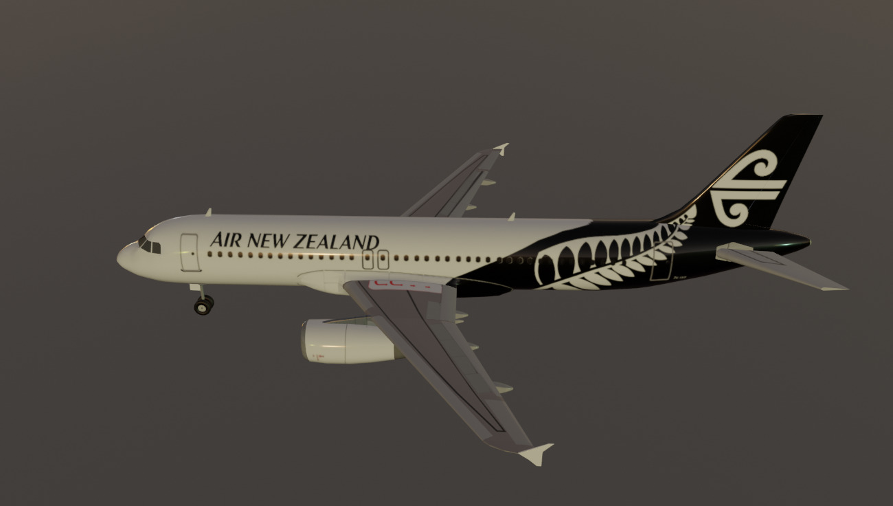 Air New Zealand Airbus a320-232 low poly 3D Model Low-poly 3D model_13