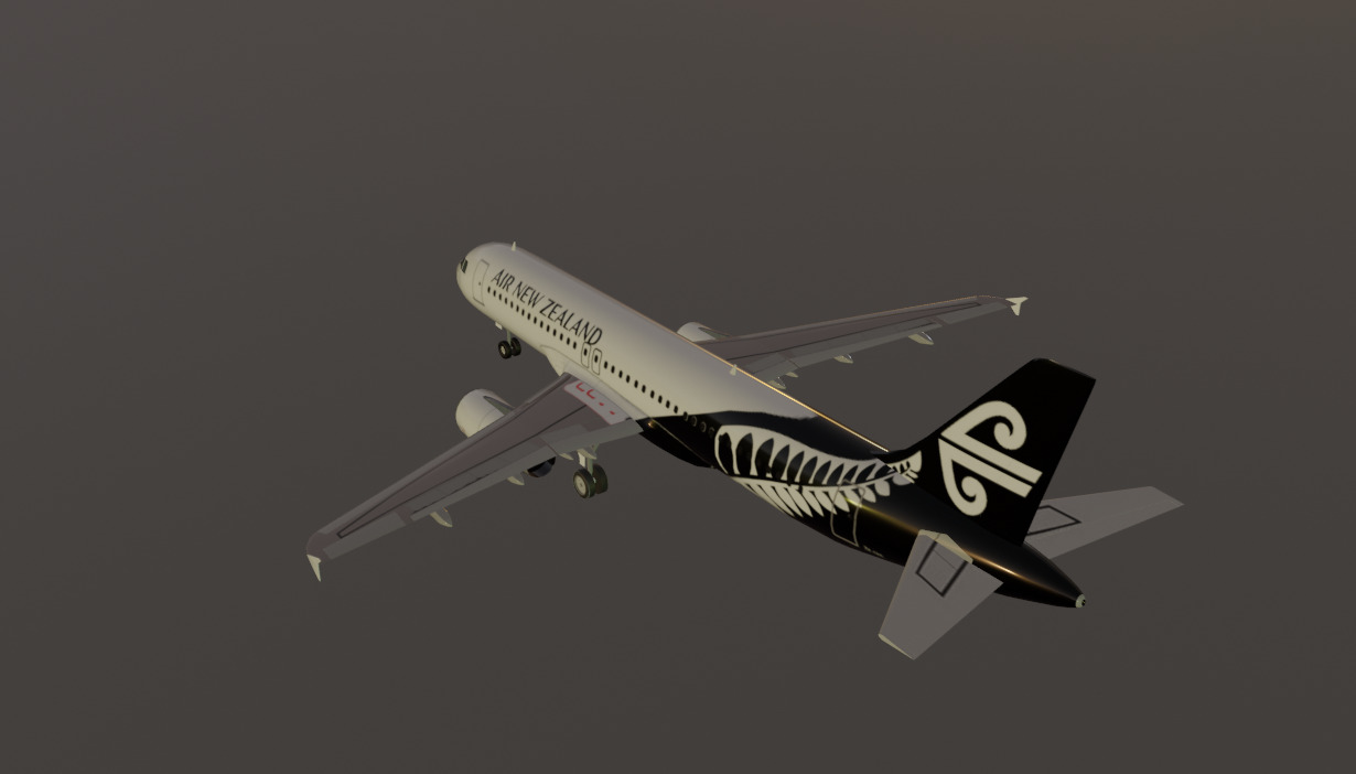 Air New Zealand Airbus a320-232 low poly 3D Model Low-poly 3D model_4