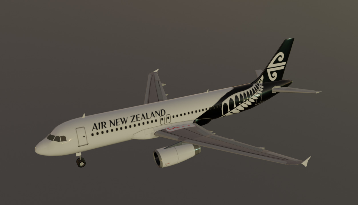 Air New Zealand Airbus a320-232 low poly 3D Model Low-poly 3D model_1