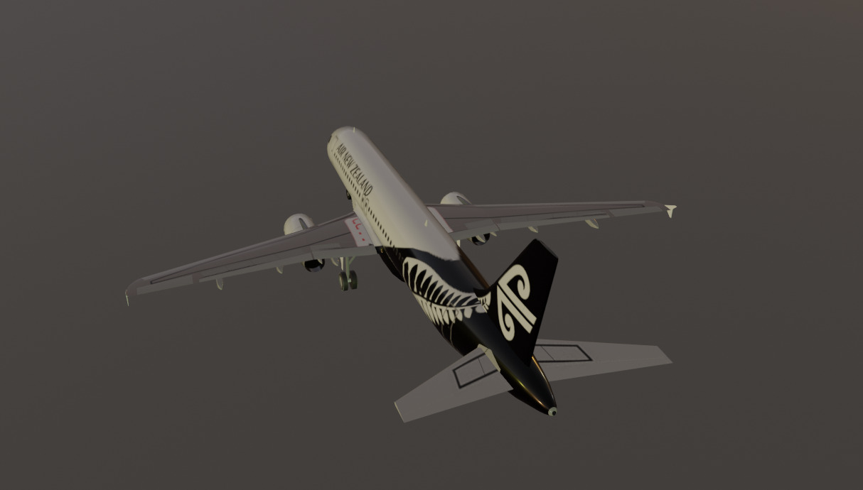 Air New Zealand Airbus a320-232 low poly 3D Model Low-poly 3D model_5