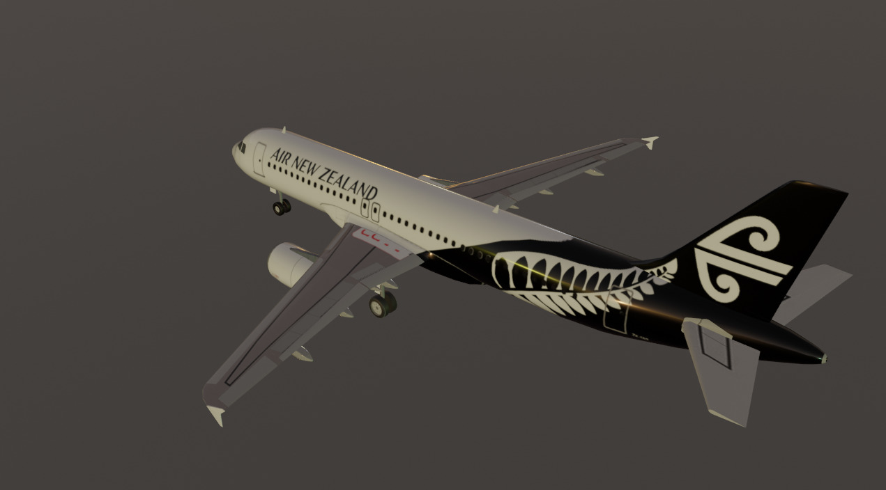 Air New Zealand Airbus a320-232 low poly 3D Model Low-poly 3D model_14