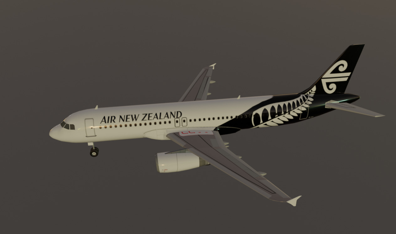 Air New Zealand Airbus a320-232 low poly 3D Model Low-poly 3D model_2