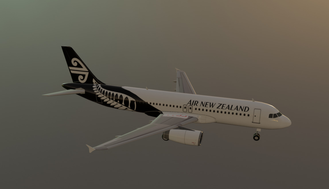 Air New Zealand Airbus a320-232 low poly 3D Model Low-poly 3D model_8