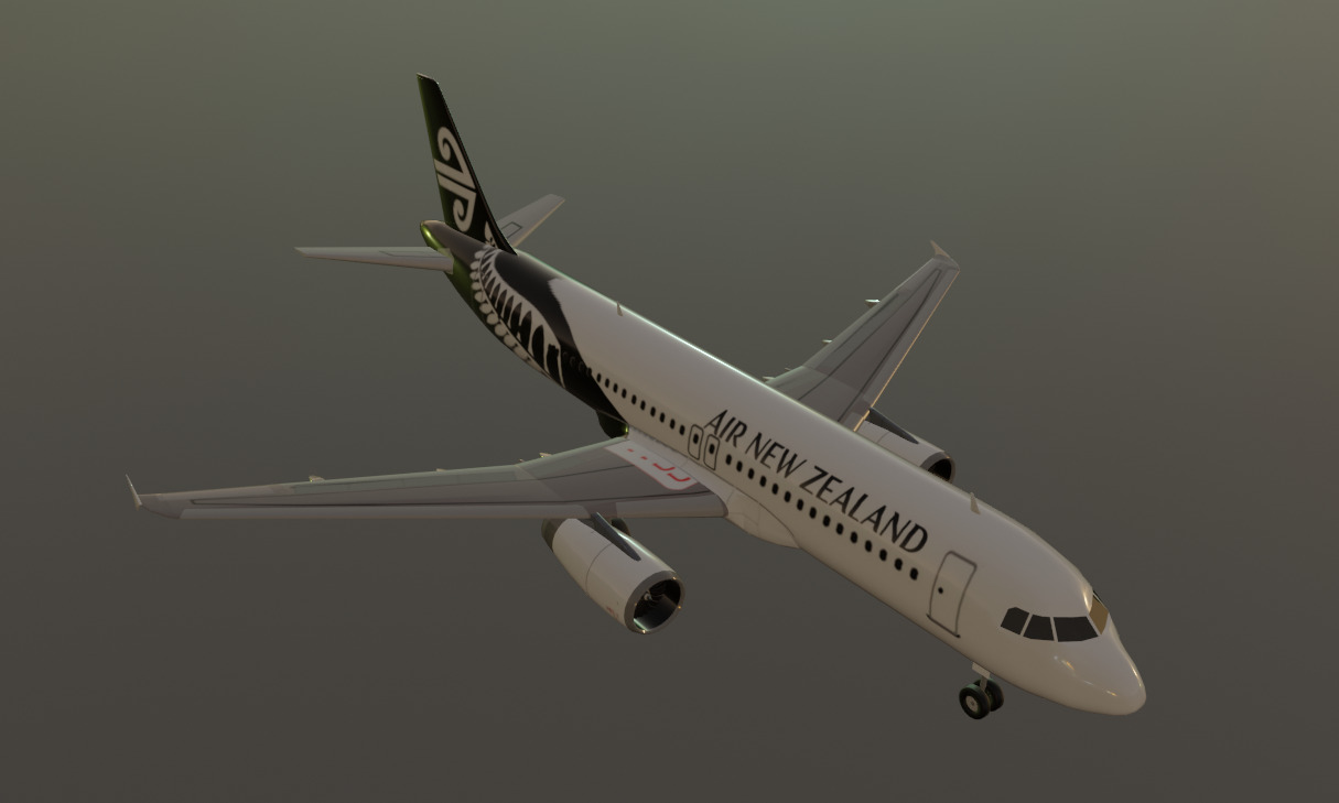 Air New Zealand Airbus a320-232 low poly 3D Model Low-poly 3D model_9