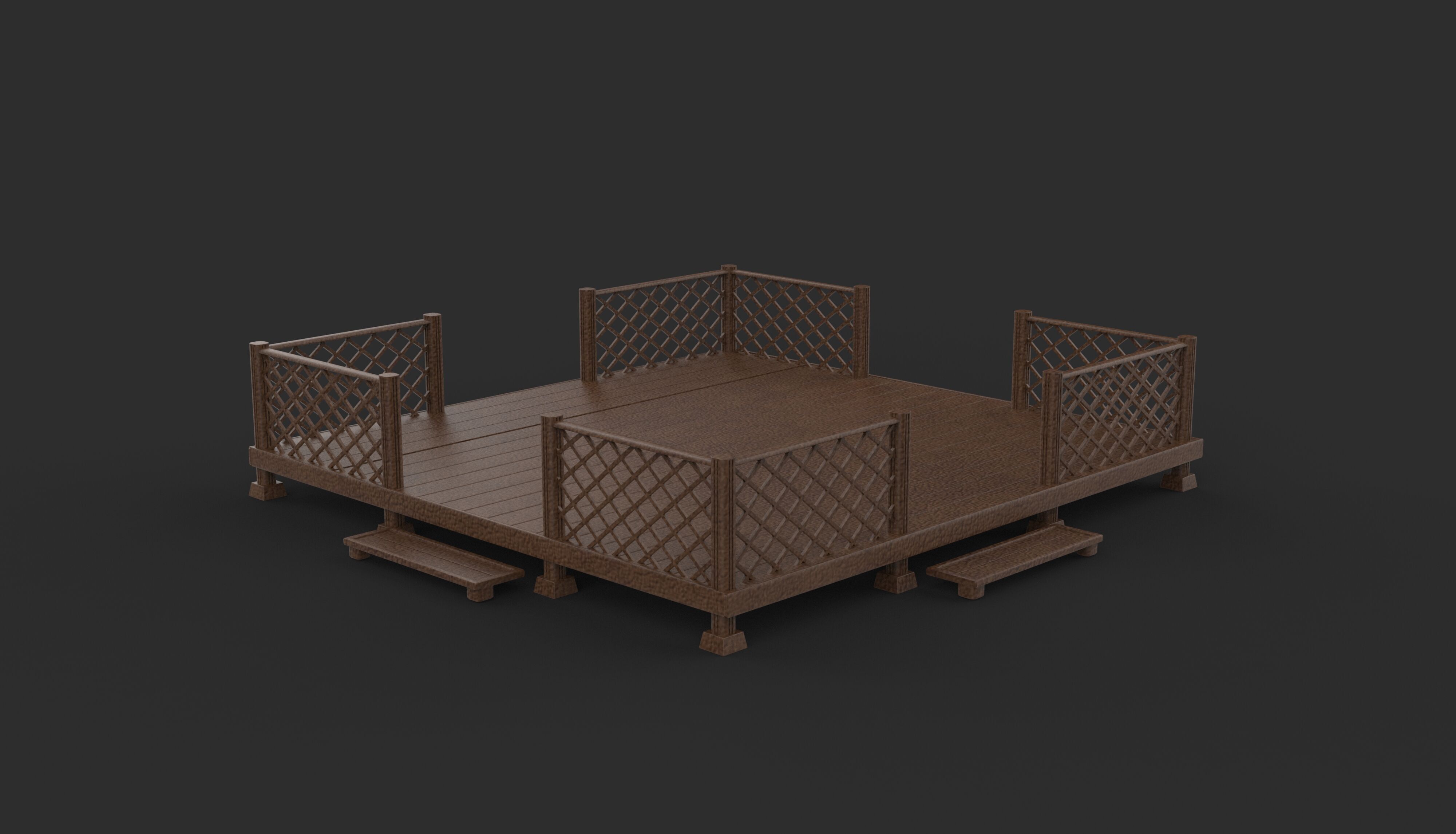 Wooden Terrace 3D model_2
