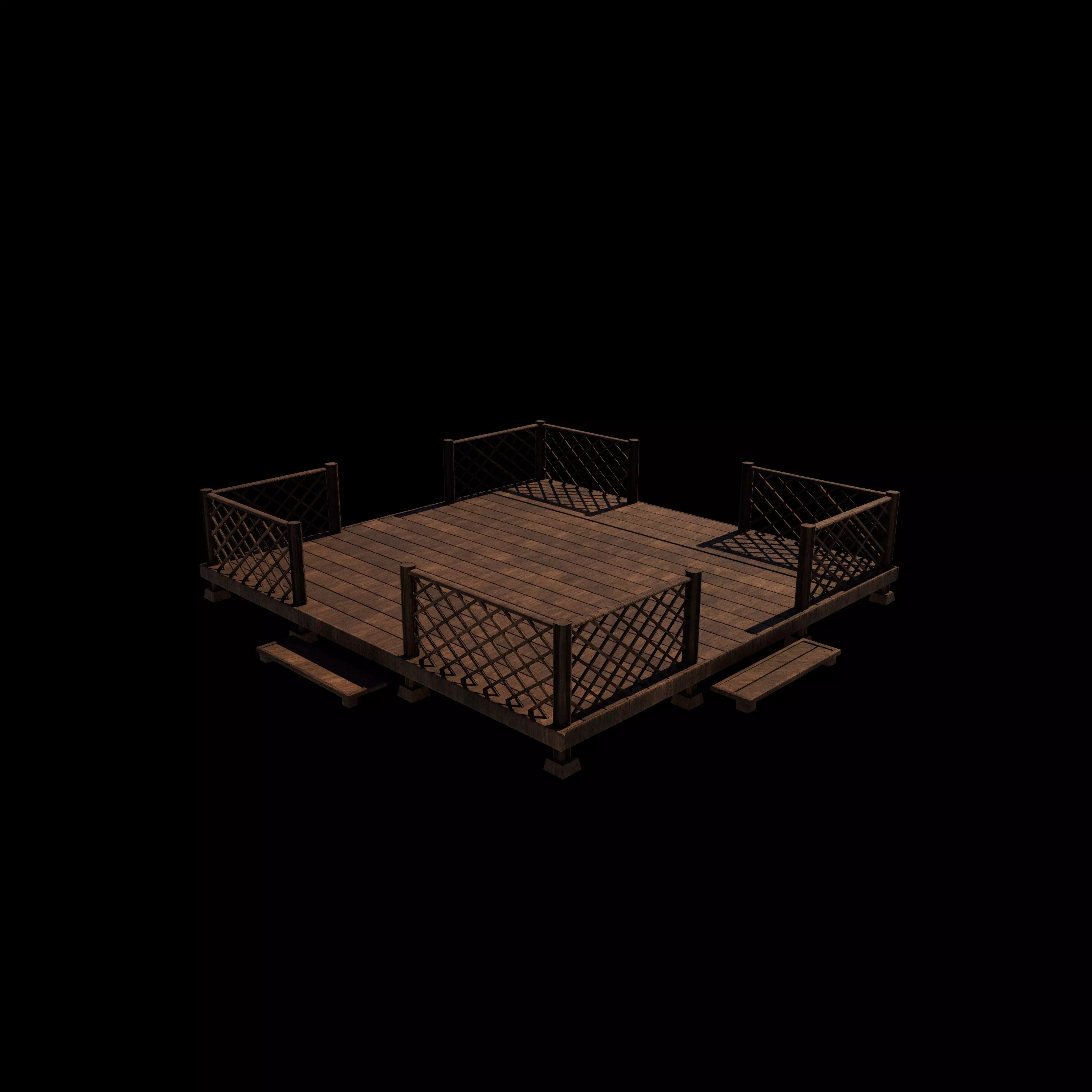 Wooden Terrace 3D model_0