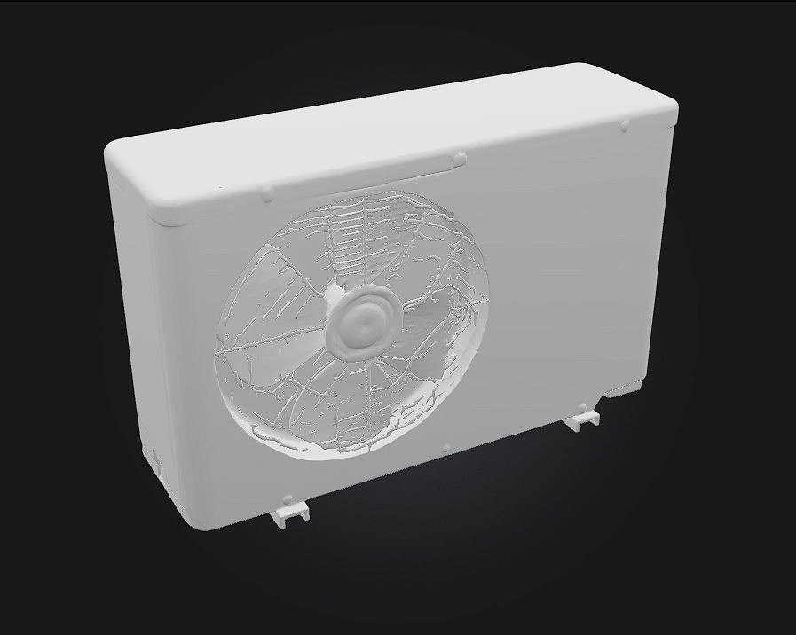 Rusty Air Conditioner Unit  Weathered Appliance for Realistic 3D model_7