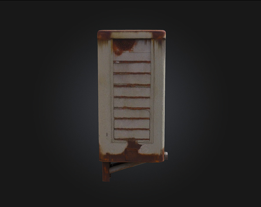 Rusty Air Conditioner Unit  Weathered Appliance for Realistic 3D model_6