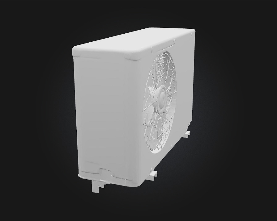 Rusty Air Conditioner Unit  Weathered Appliance for Realistic 3D model_9