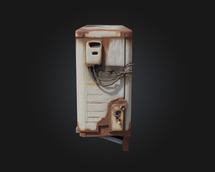 Rusty Air Conditioner Unit  Weathered Appliance for Realistic 3D model_5