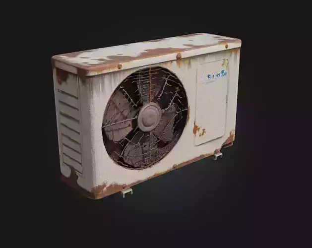 Rusty Air Conditioner Unit  Weathered Appliance for Realistic