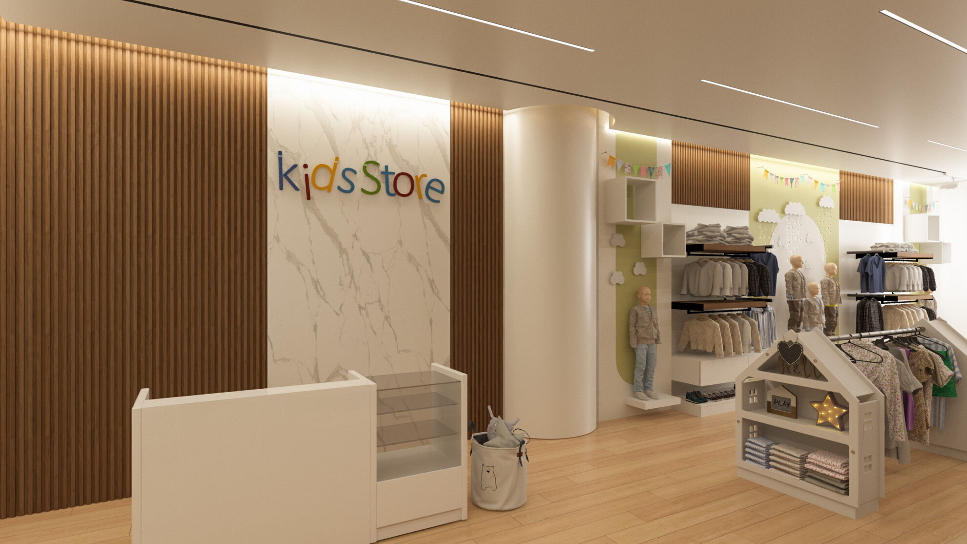 Modern Children Clothing Store Interior 3D Model 3D model_6