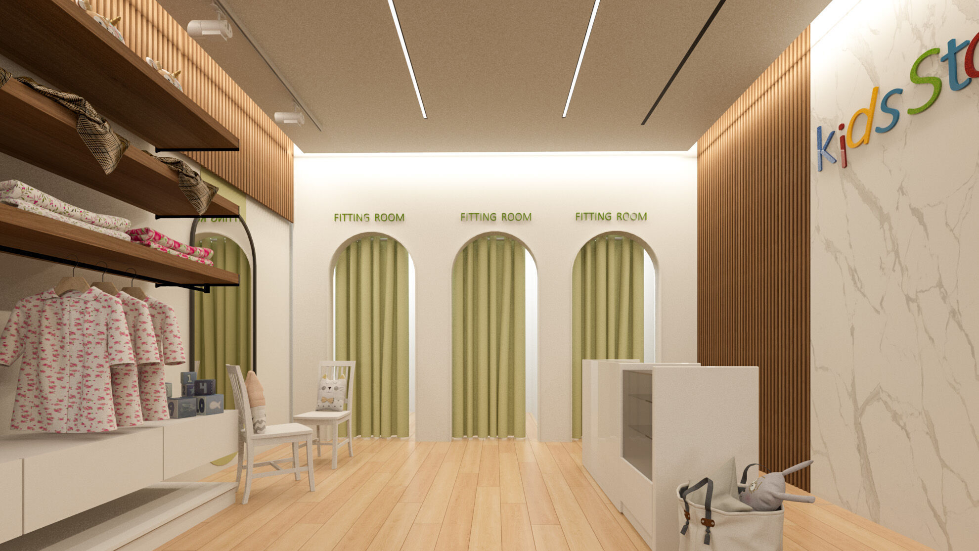 Modern Children Clothing Store Interior 3D Model 3D model_7