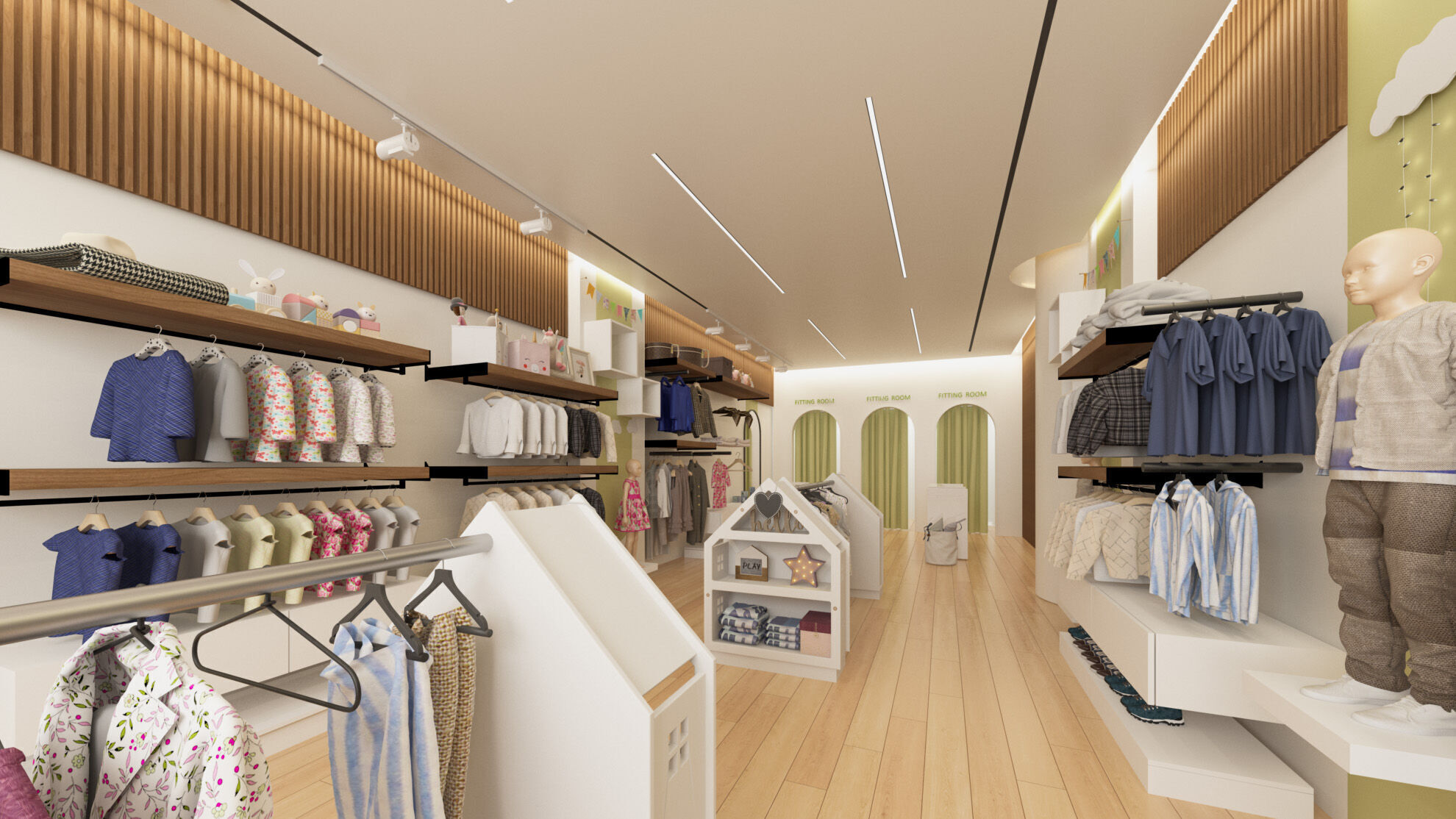 Modern Children Clothing Store Interior 3D Model 3D model_3