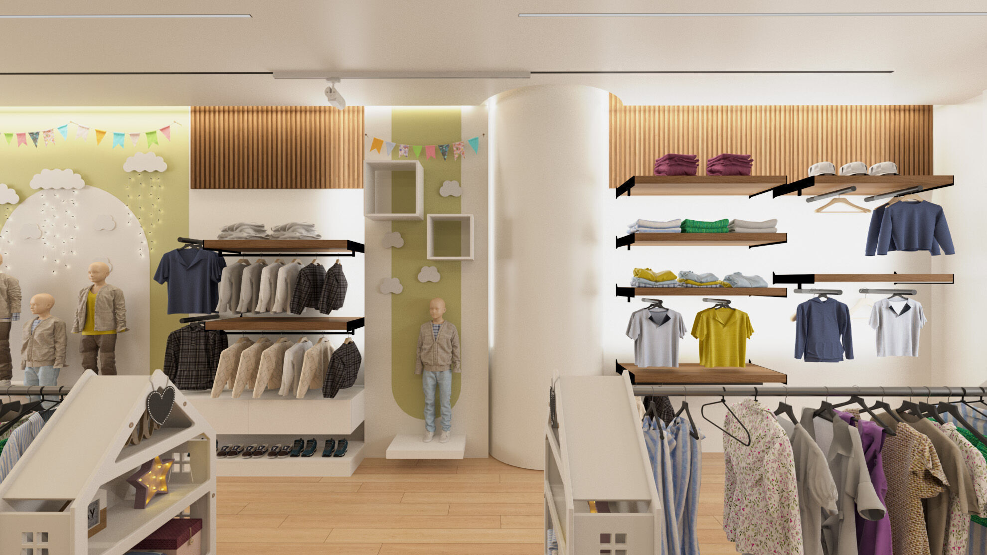 Modern Children Clothing Store Interior 3D Model 3D model_2