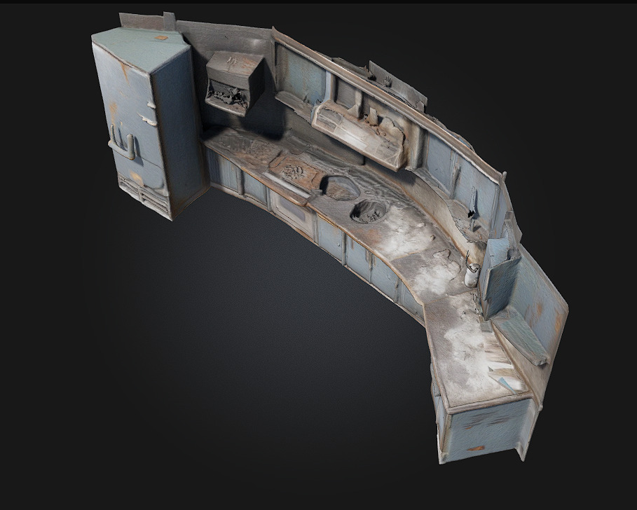 Rustic Dystopian Kitchen Gritty Charm in Post-Apocalyptic Style 3D model_2