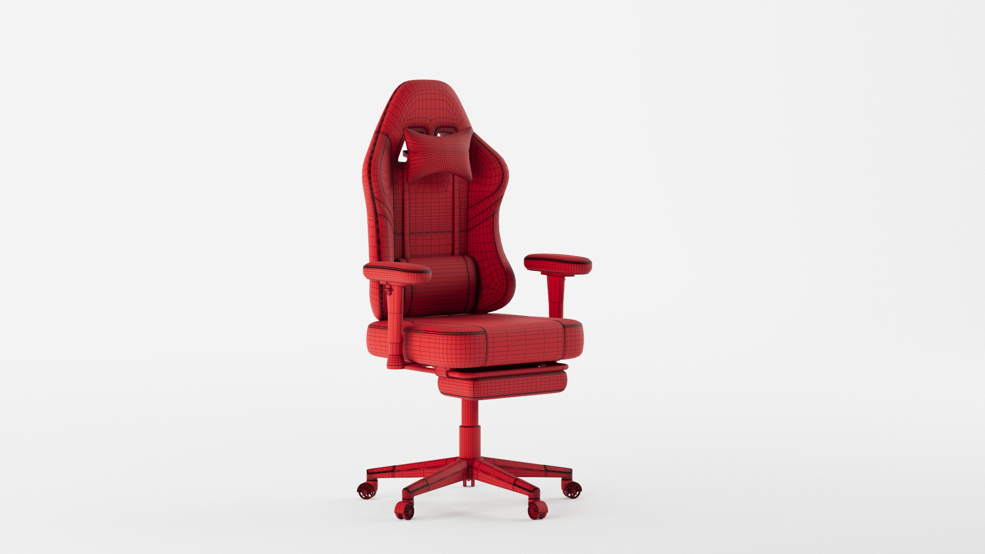 GTRACING Gaming Chair with Footrest 3D model_13