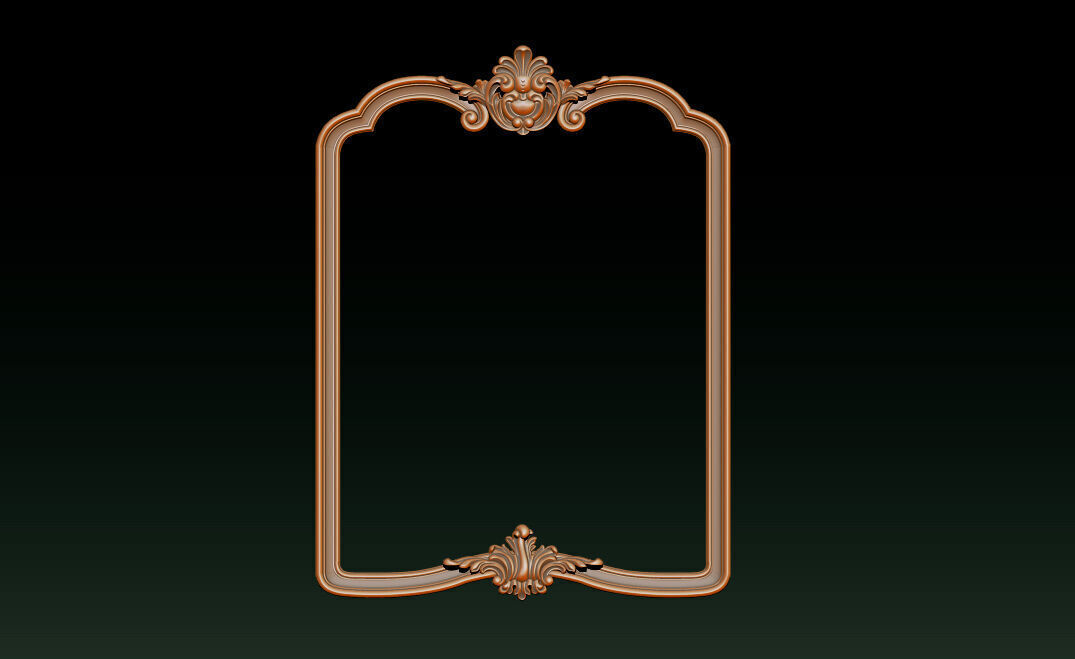Classical carved frame 3D print model_9