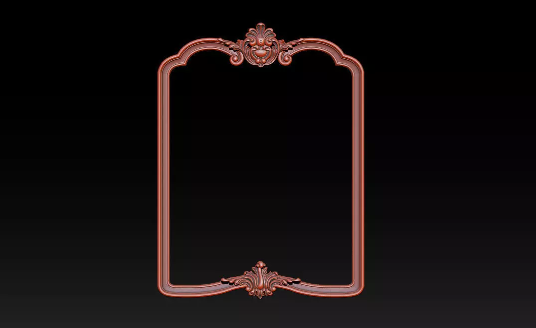 Classical carved frame 3D print model_0