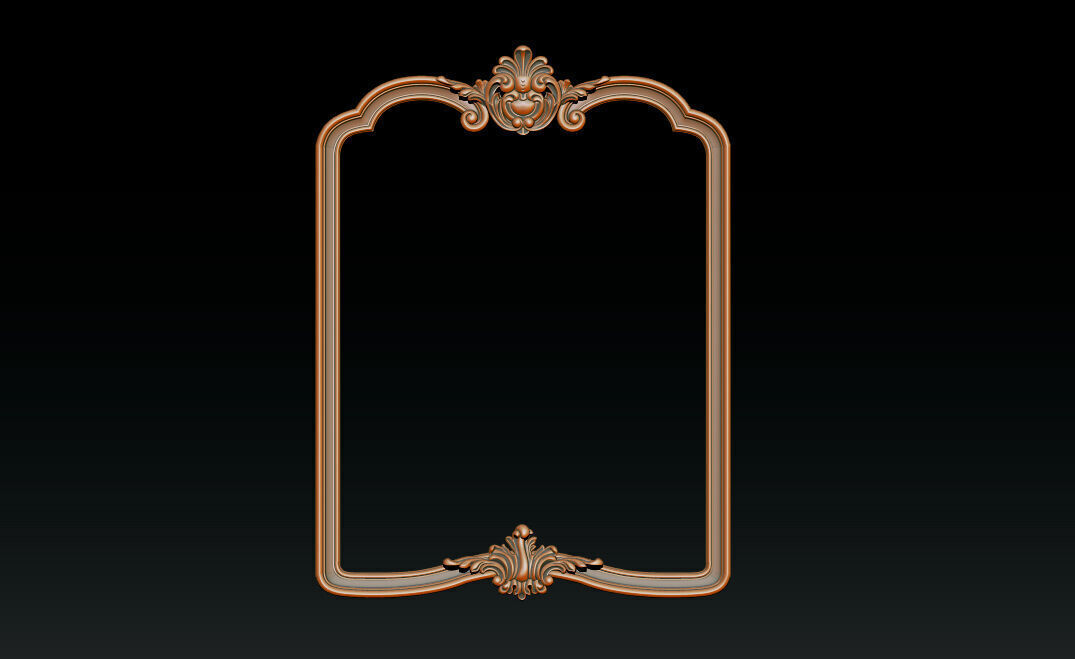 Classical carved frame 3D print model_4