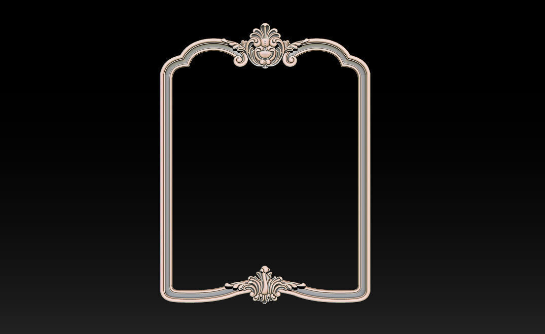 Classical carved frame 3D print model_5