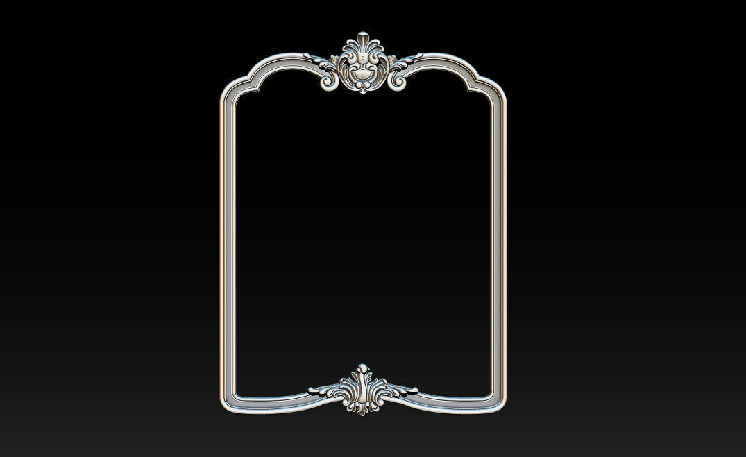 Classical carved frame 3D print model_7