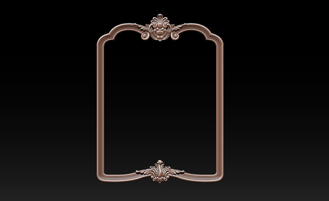Classical carved frame 3D print model_6