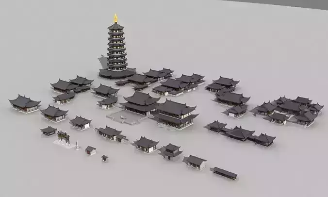 Ancient Chinese architecture 3D model