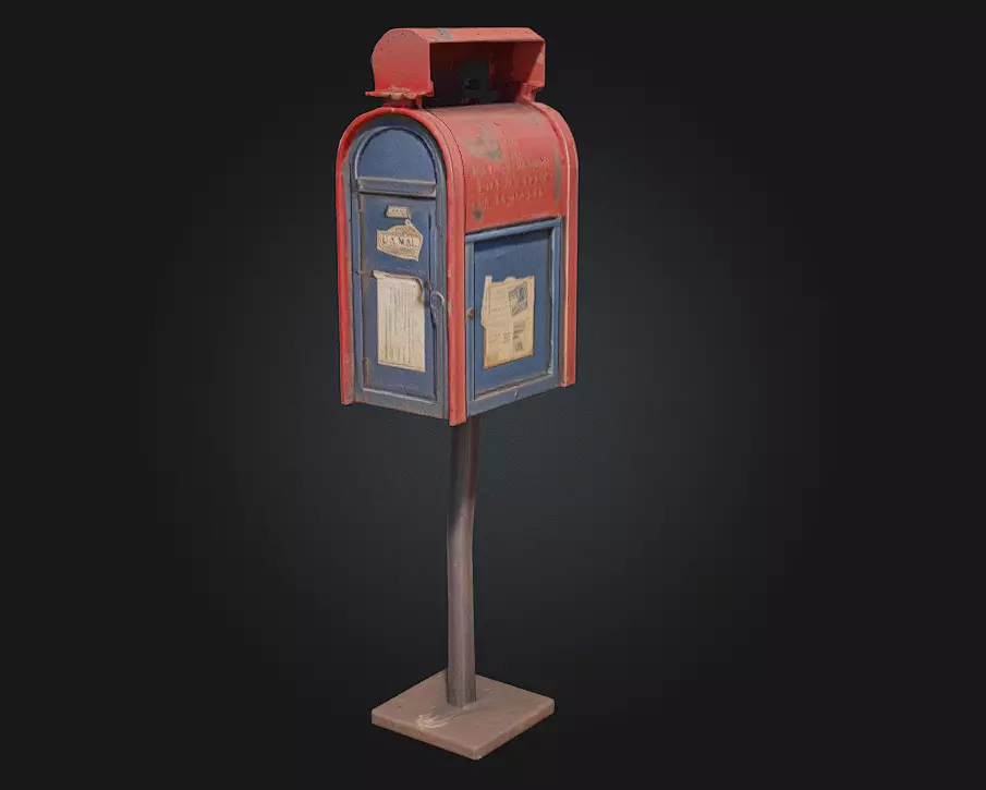 Vintage Mailbox Timeless Charm with a Touch of Nostalgia 3D model_0
