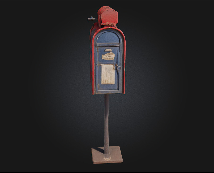 Vintage Mailbox Timeless Charm with a Touch of Nostalgia 3D model_2