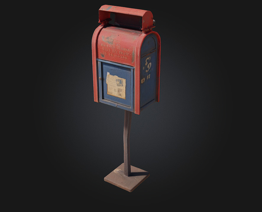 Vintage Mailbox Timeless Charm with a Touch of Nostalgia 3D model_4