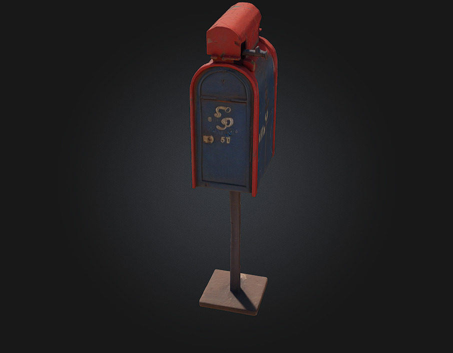 Vintage Mailbox Timeless Charm with a Touch of Nostalgia 3D model_3