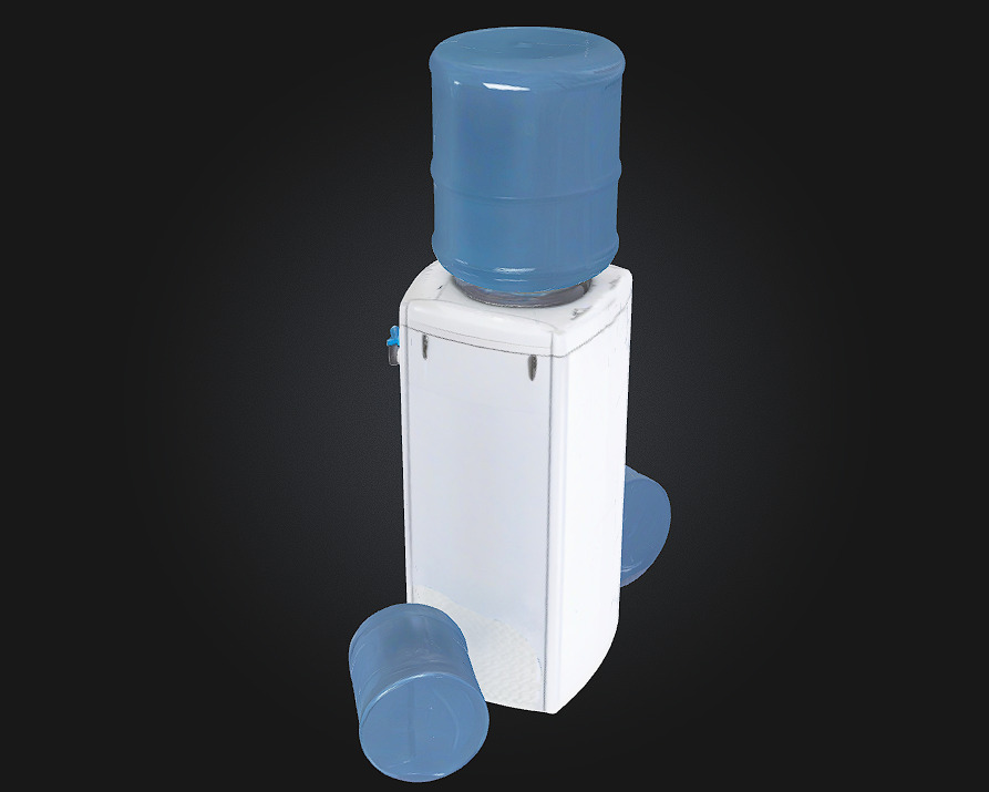 Water Dispenser and Bottles  Practical and Essential for Office 3D model_3