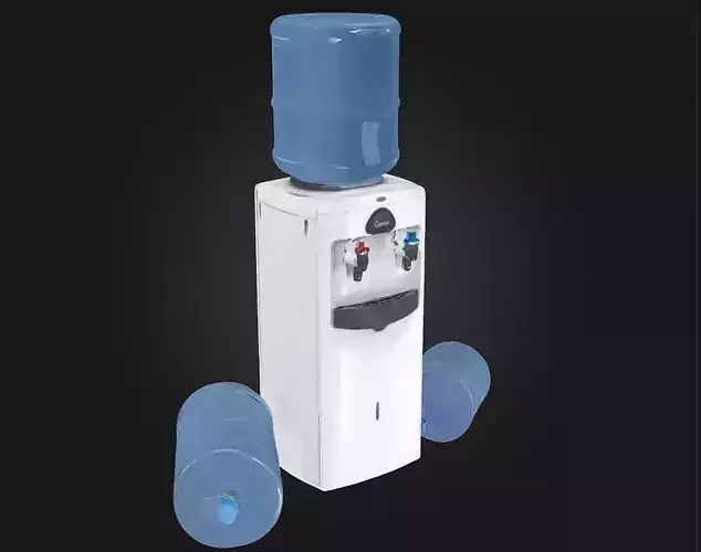 Water Dispenser and Bottles  Practical and Essential for Office 3D model