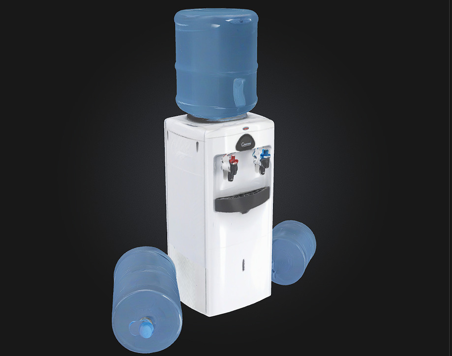Water Dispenser and Bottles  Practical and Essential for Office 3D model_0