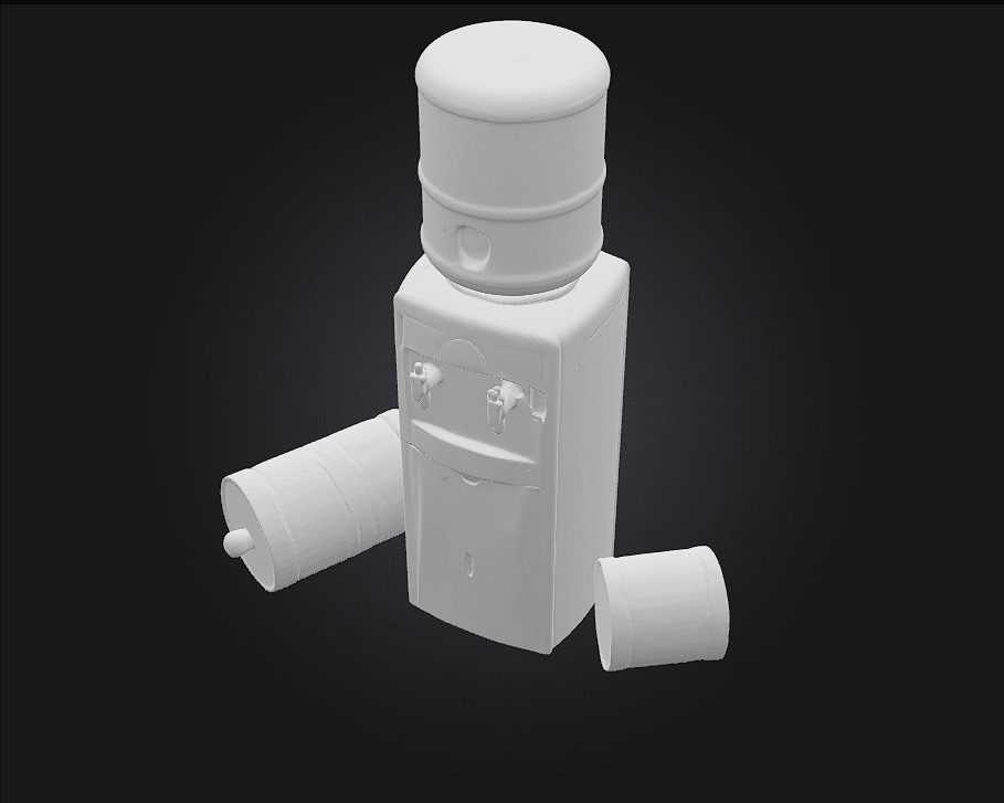 Water Dispenser and Bottles  Practical and Essential for Office 3D model_7