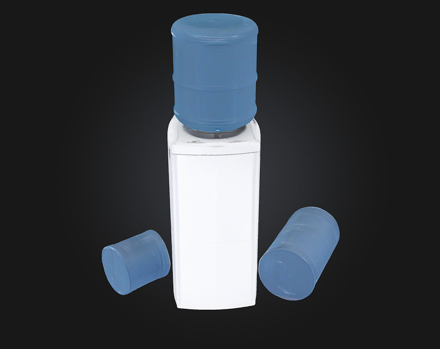 Water Dispenser and Bottles  Practical and Essential for Office 3D model_4
