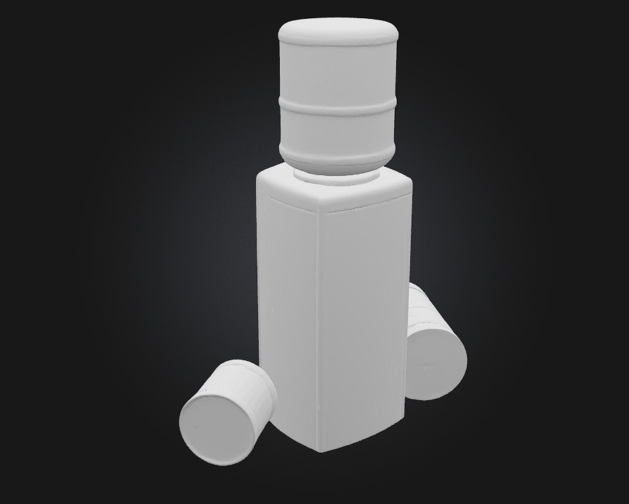Water Dispenser and Bottles  Practical and Essential for Office 3D model_9