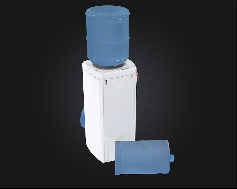 Water Dispenser and Bottles  Practical and Essential for Office 3D model_2