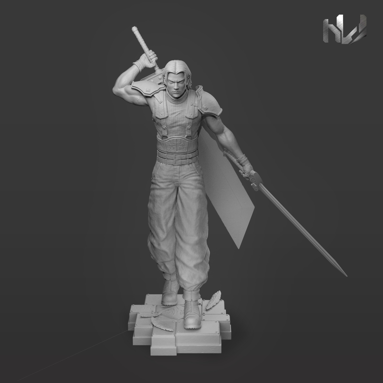 Angeal Hewley STL 3D Model - Crisis Core Reunion Final Fantasy 7 3D print model_7