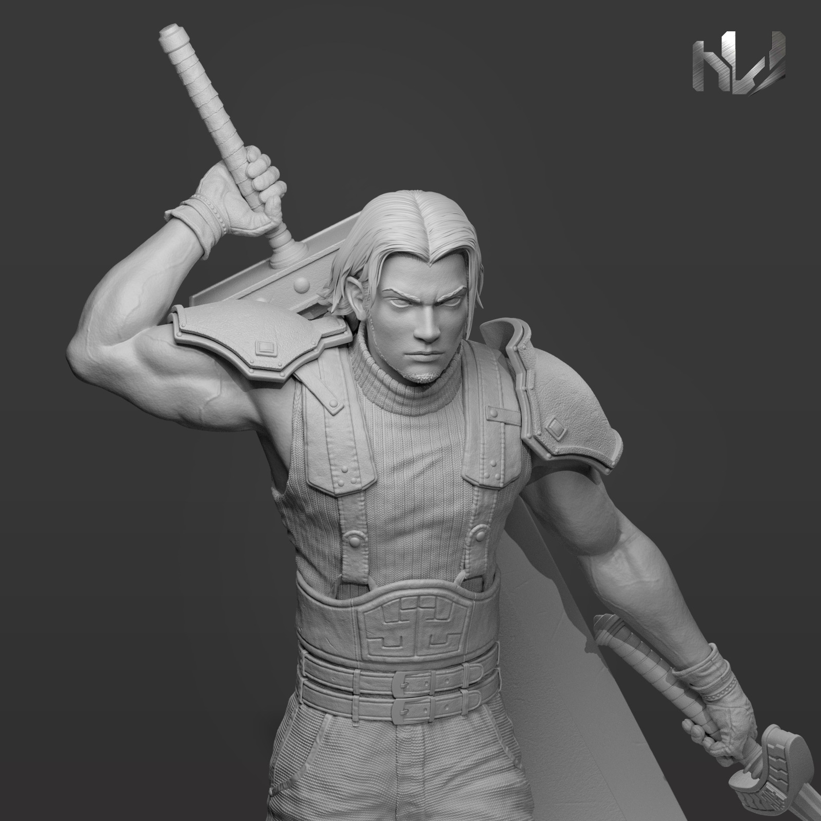 Angeal Hewley STL 3D Model - Crisis Core Reunion Final Fantasy 7 3D print model_6