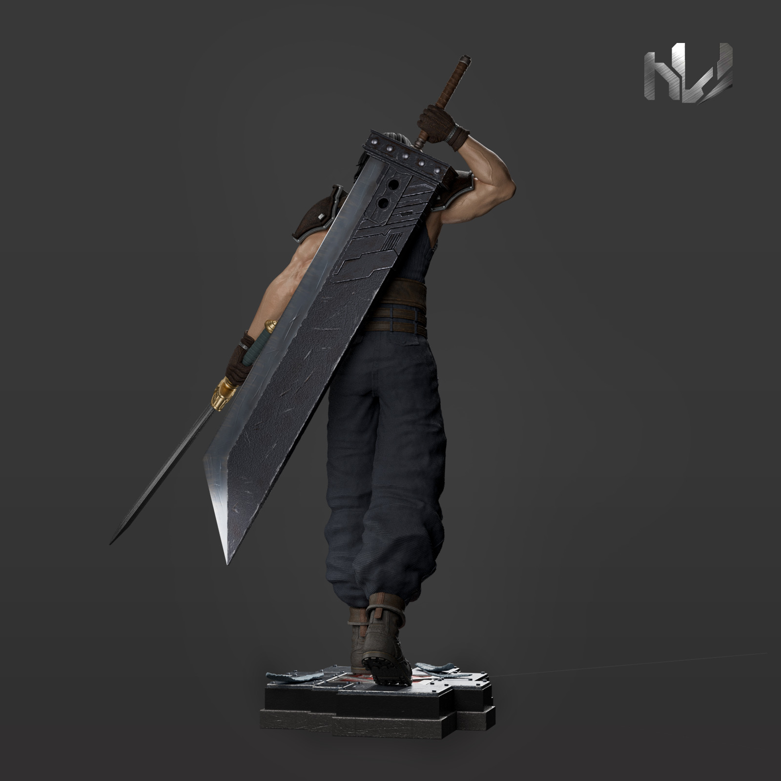 Angeal Hewley STL 3D Model - Crisis Core Reunion Final Fantasy 7 3D print model_2