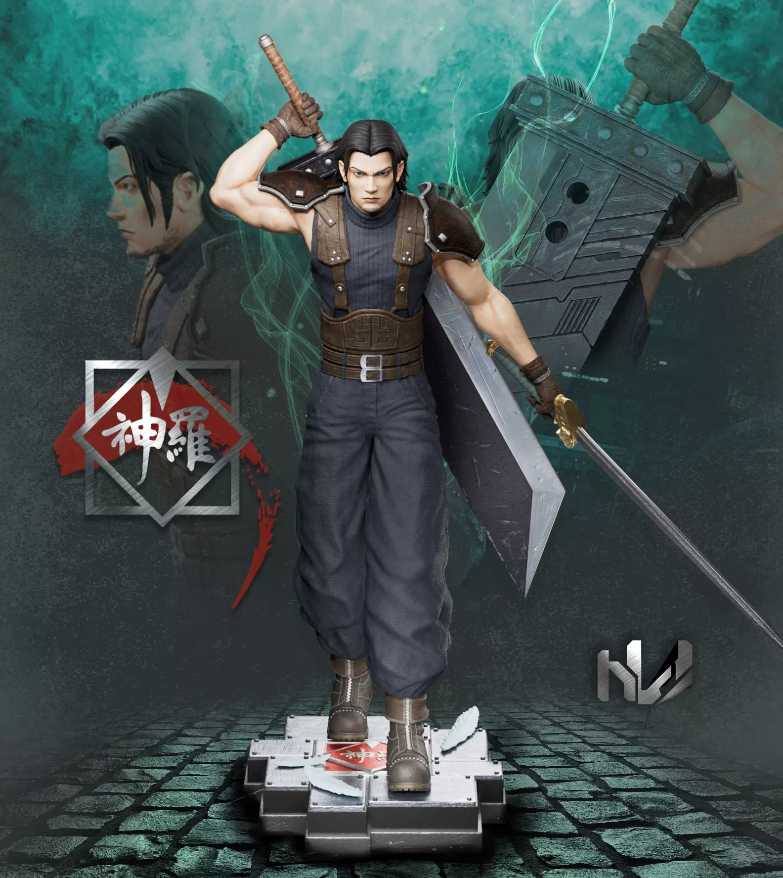 Angeal Hewley STL 3D Model - Crisis Core Reunion Final Fantasy 7 3D print model_0