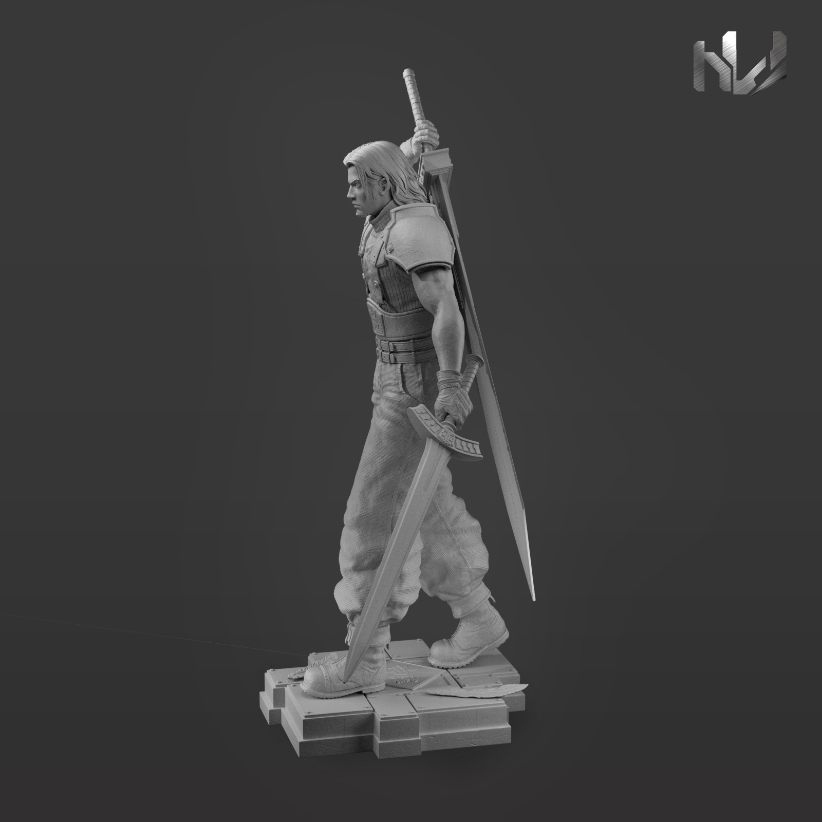 Angeal Hewley STL 3D Model - Crisis Core Reunion Final Fantasy 7 3D print model_10