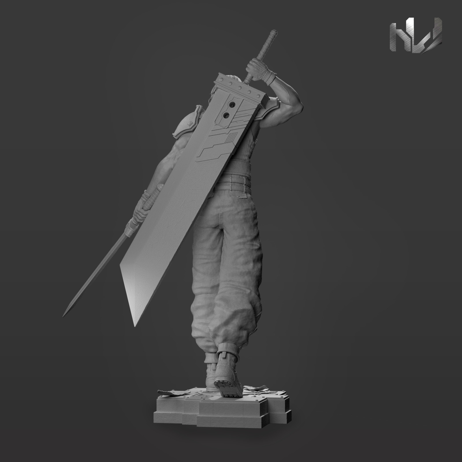 Angeal Hewley STL 3D Model - Crisis Core Reunion Final Fantasy 7 3D print model_9