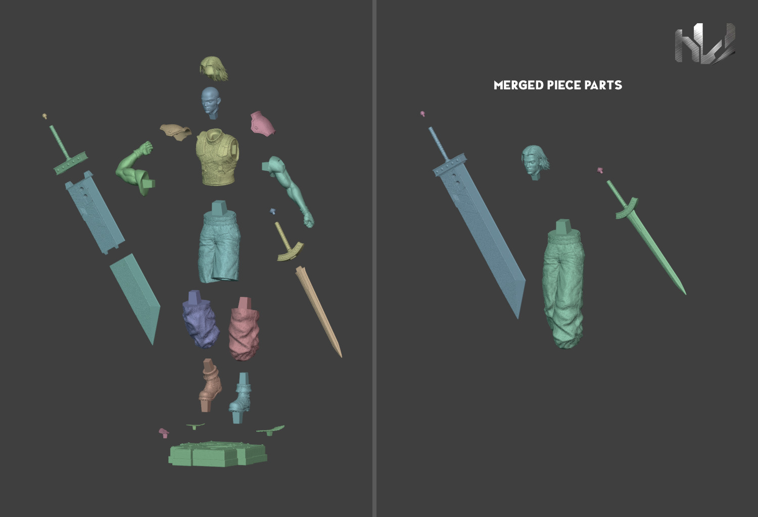 Angeal Hewley STL 3D Model - Crisis Core Reunion Final Fantasy 7 3D print model_11