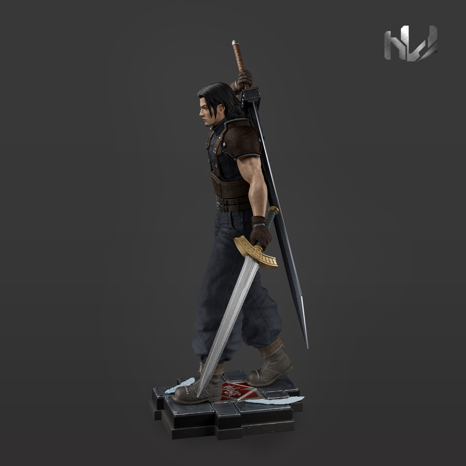 Angeal Hewley STL 3D Model - Crisis Core Reunion Final Fantasy 7 3D print model_3