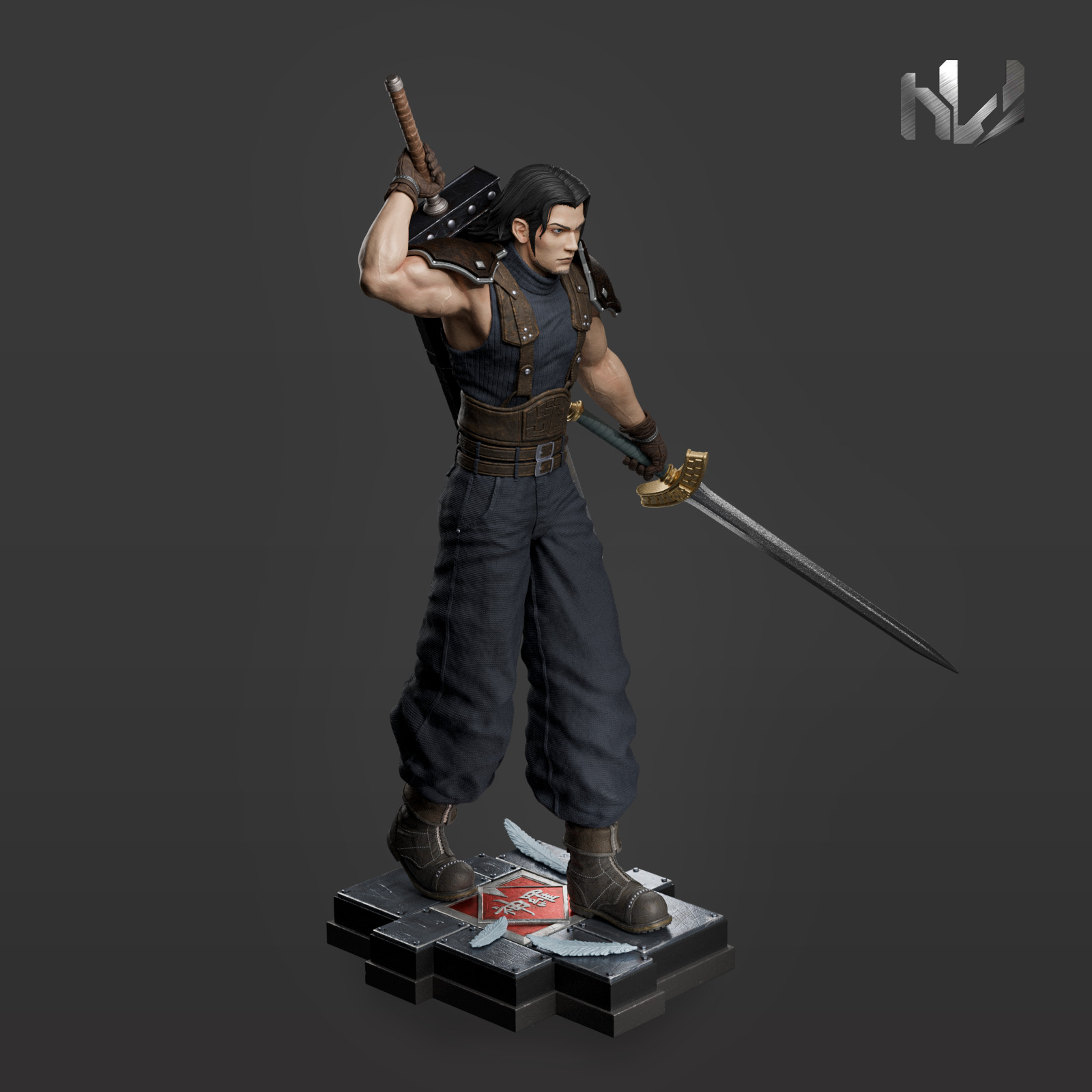 Angeal Hewley STL 3D Model - Crisis Core Reunion Final Fantasy 7 3D print model_1
