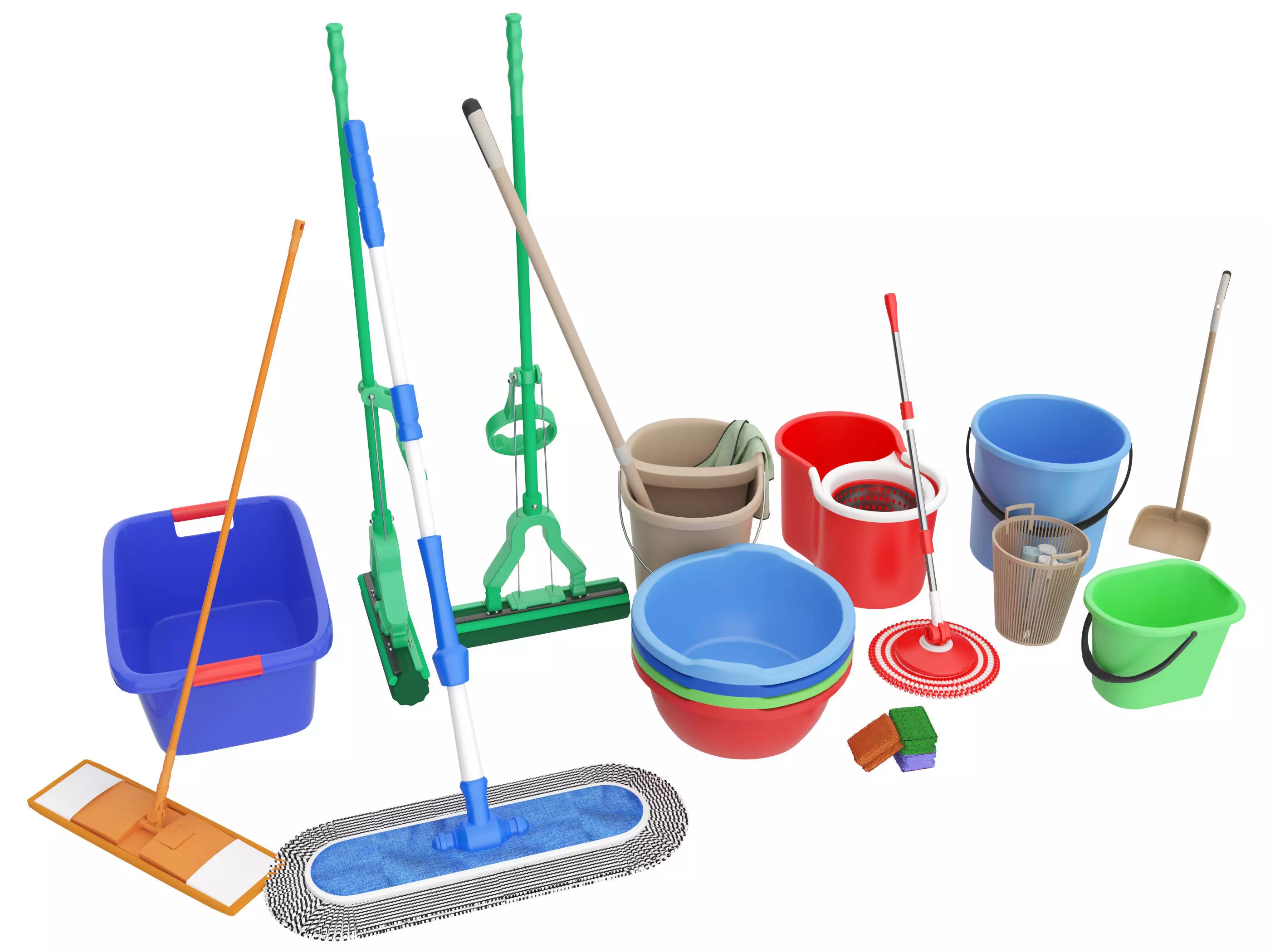 Cleaning tool Low-poly 3D model_0